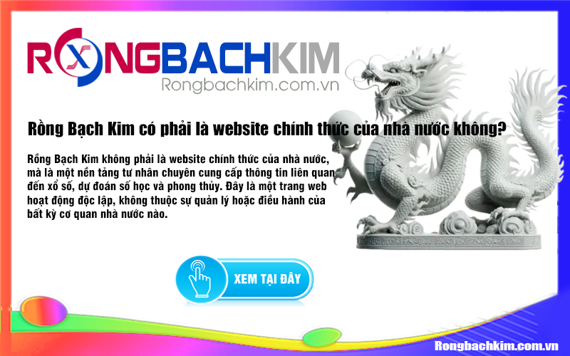 Rồng Bạch Kim có phải là website chính thức của nhà nước không? 